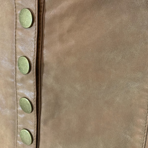 NWT Free People Faux Leather Button Up Skirt - Picture 5 of 7